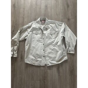 Wrangler Shirt Men's Size XL Long Sleeve Button Down 100% Cotton‎  Khaki